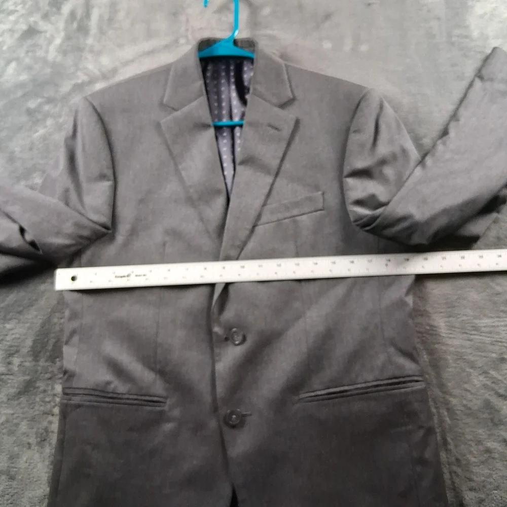 IZOD Blazer Sport Coat 40R Gray Two Button Notched Lapel Double Vent Business